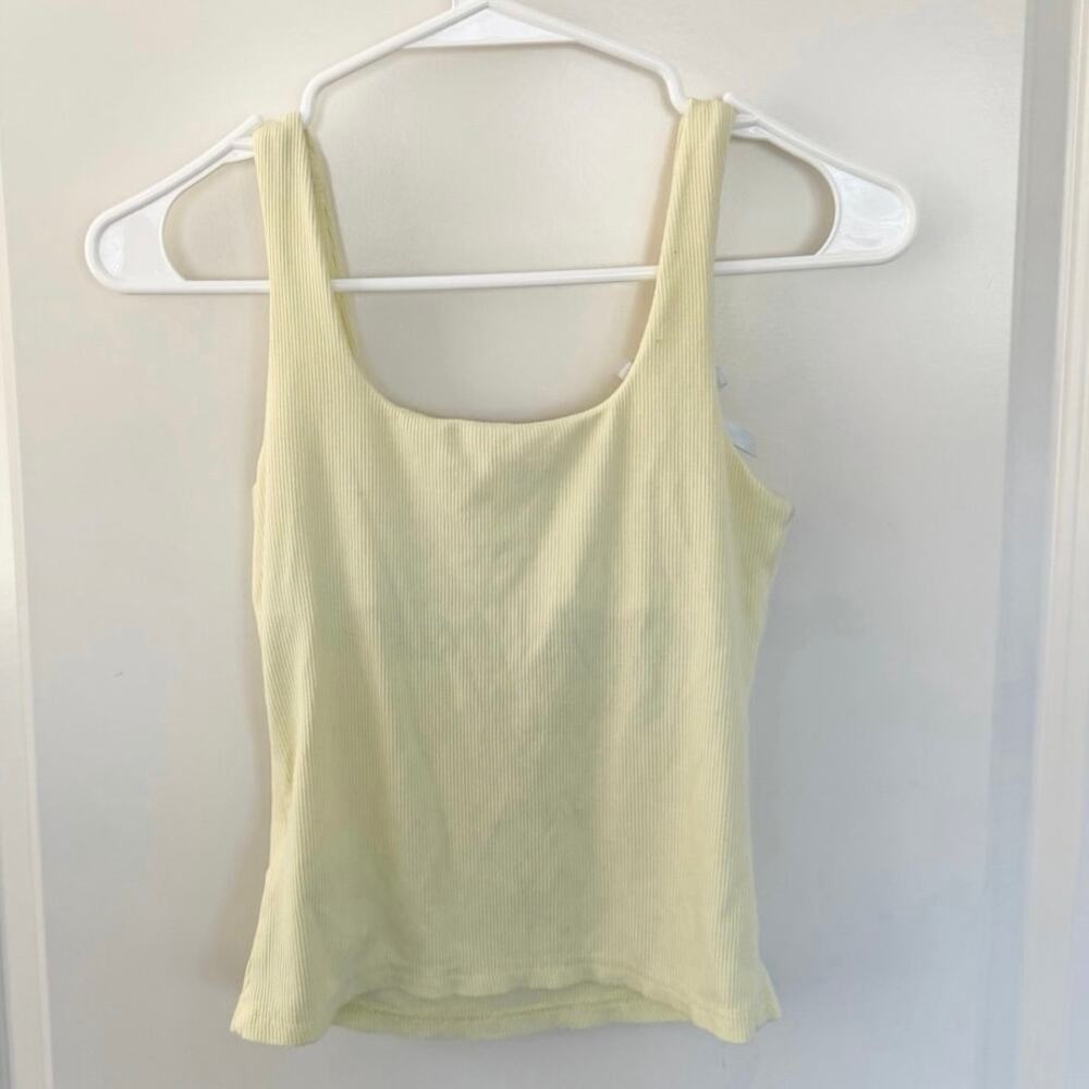 Edikted Lola Ribbed Bow Detail Tank Top Yellow XS - Picture 3 of 5